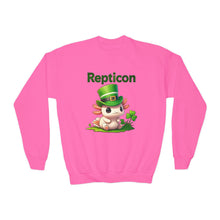 Load image into Gallery viewer, Repticon Youth Crewneck Sweatshirt w/ Axolotl
