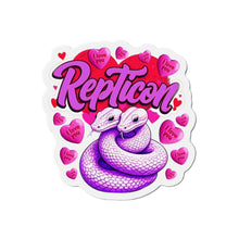 Load image into Gallery viewer, Repticon Die-Cut Magnets w/ Valentine Snakes
