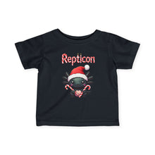 Load image into Gallery viewer, Repticon Infant Fine Jersey Tee w/ Axolotl Santa
