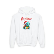 Load image into Gallery viewer, Repticon Youth Heavy Blend Hooded Sweatshirt w/ Tortoise Santa
