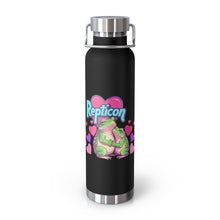 Load image into Gallery viewer, Repticon Copper Vacuum Insulated Bottle, 22oz w/ Valentine Frogs
