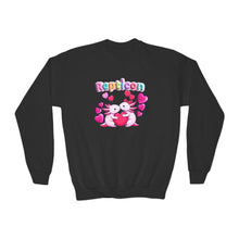 Load image into Gallery viewer, Repticon Youth Crewneck Sweatshirt w/ Valentine Axolotls
