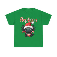 Load image into Gallery viewer, Repticon Unisex Heavy Cotton Tee w/ Axolotl Santa
