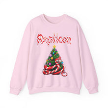 Load image into Gallery viewer, Repticon Unisex Heavy Blend™ Crewneck Sweatshirt w/ Candy Cane Snake Christmas Tree
