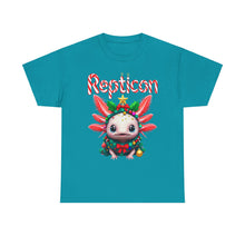Load image into Gallery viewer, Repticon Unisex Heavy Cotton Tee w/ Axolotl Christmas Tree
