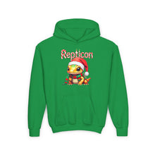 Load image into Gallery viewer, Repticon Youth Heavy Blend Hooded Sweatshirt w/ Amphibian Santa
