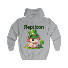 Load image into Gallery viewer, Repticon Unisex Full Zip Hoodie w/ Axolotl
