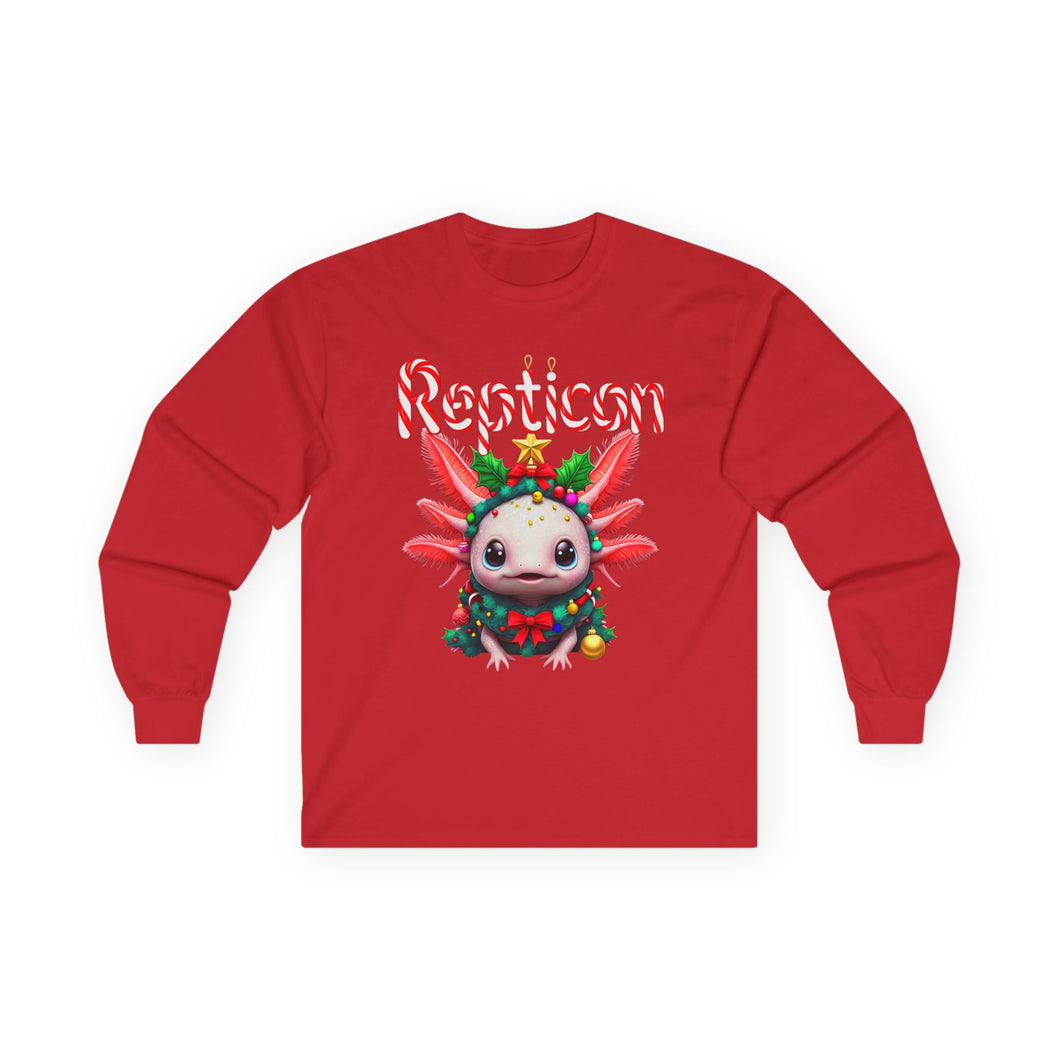 Repticon Unisex Ultra Cotton Long Sleeve Tee w/ Axolotl Christmas Tree
