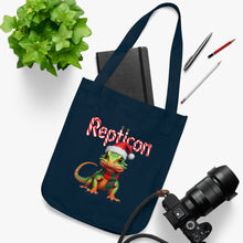 Load image into Gallery viewer, Repticon Organic Canvas Tote Bag w/ Lizard Santa
