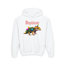 Load image into Gallery viewer, Repticon Youth Heavy Blend Hooded Sweatshirt w/ Crested Gecko Christmas Tree
