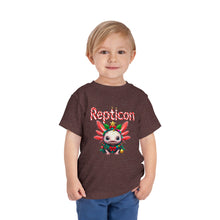 Load image into Gallery viewer, Repticon Toddler Short Sleeve Tee w/ Axolotl Christmas Tree
