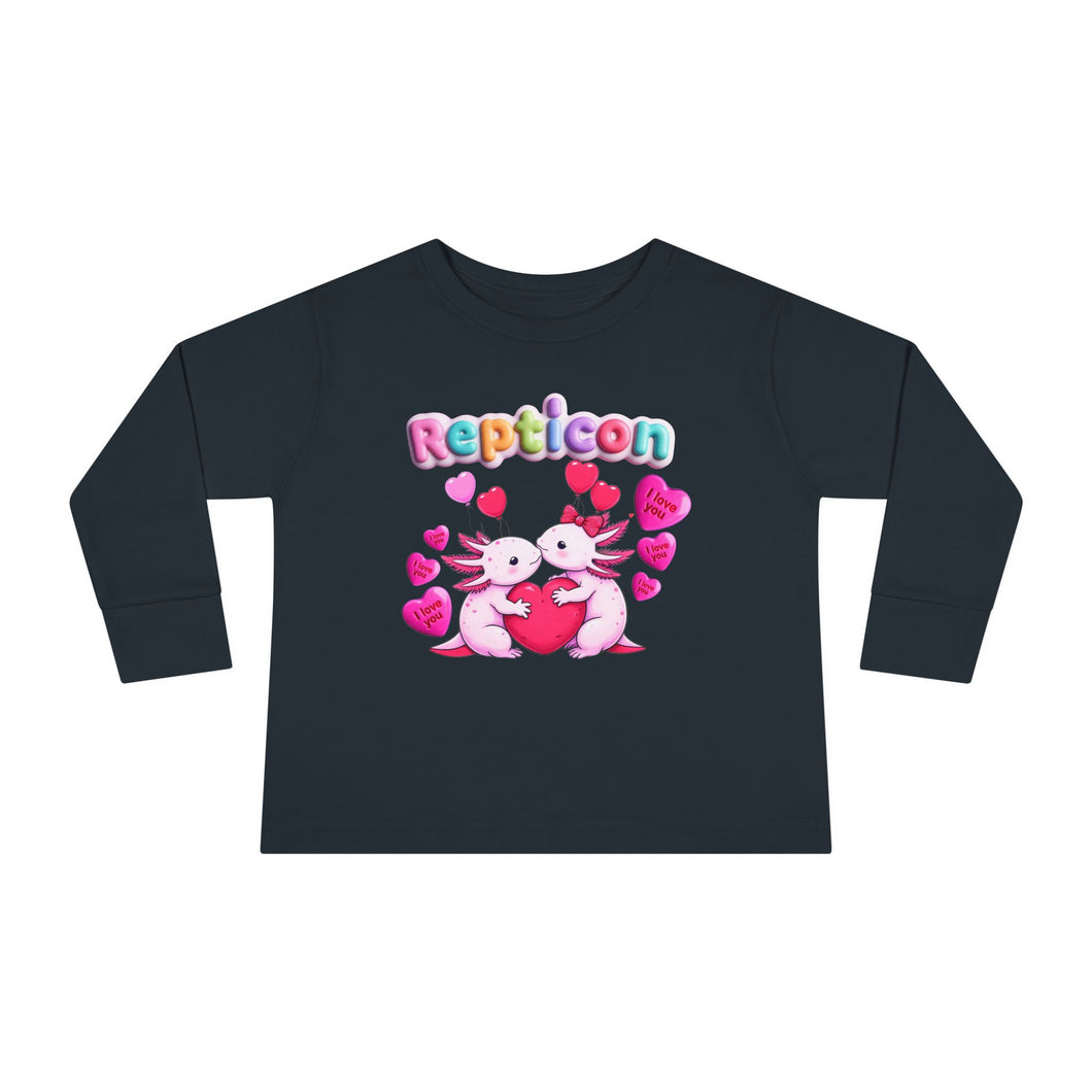 Repticon Toddler Long Sleeve Tee w/ Valentine Axolotls