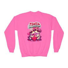 Load image into Gallery viewer, Repticon Youth Crewneck Sweatshirt w/ Valentine&#39;s Frogs
