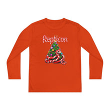 Load image into Gallery viewer, Repticon Youth Long Sleeve Competitor Tee w/ Candy Cane Snake Christmas Tree
