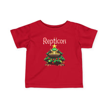 Load image into Gallery viewer, Repticon Infant Fine Jersey Tee w/ Toad Christmas Tree
