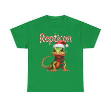 Load image into Gallery viewer, Repticon Unisex Heavy Cotton Tee w/ Lizard Santa
