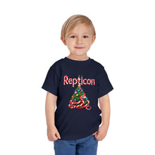 Load image into Gallery viewer, Repticon Toddler Short Sleeve Tee w/ Candy Cane Christmas Tree
