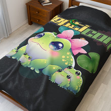 Load image into Gallery viewer, Velveteen Plush Blanket w/ Frogs
