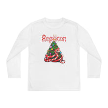 Load image into Gallery viewer, Repticon Youth Long Sleeve Competitor Tee w/ Candy Cane Snake Christmas Tree
