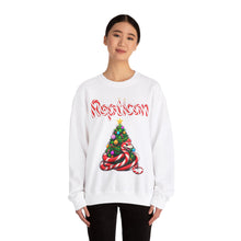 Load image into Gallery viewer, Repticon Unisex Heavy Blend™ Crewneck Sweatshirt w/ Candy Cane Snake Christmas Tree
