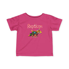 Load image into Gallery viewer, Repticon Infant Fine Jersey Tee w/ Crested Gecko Christmas Tree
