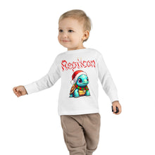 Load image into Gallery viewer, Repticon Toddler Long Sleeve Tee w/ Tortoise Santa
