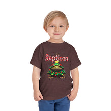 Load image into Gallery viewer, Repticon Toddler Short Sleeve Tee w/ Toad Christmas Tree
