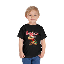 Load image into Gallery viewer, Repticon Toddler Short Sleeve Tee w/ Bearded Dragon Santa
