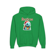 Load image into Gallery viewer, Repticon Youth Heavy Blend Hooded Sweatshirt w/ Tortoise Santa
