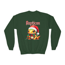 Load image into Gallery viewer, Repticon Youth Crewneck Sweatshirt w/ Amphibian Santa
