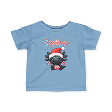 Load image into Gallery viewer, Repticon Infant Fine Jersey Tee w/ Axolotl Santa
