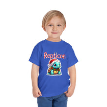 Load image into Gallery viewer, Repticon Toddler Short Sleeve Tee w/ Tortoise Santa
