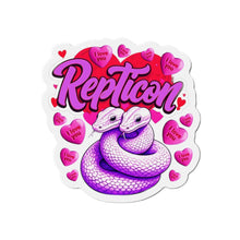 Load image into Gallery viewer, Repticon Die-Cut Magnets w/ Valentine Snakes
