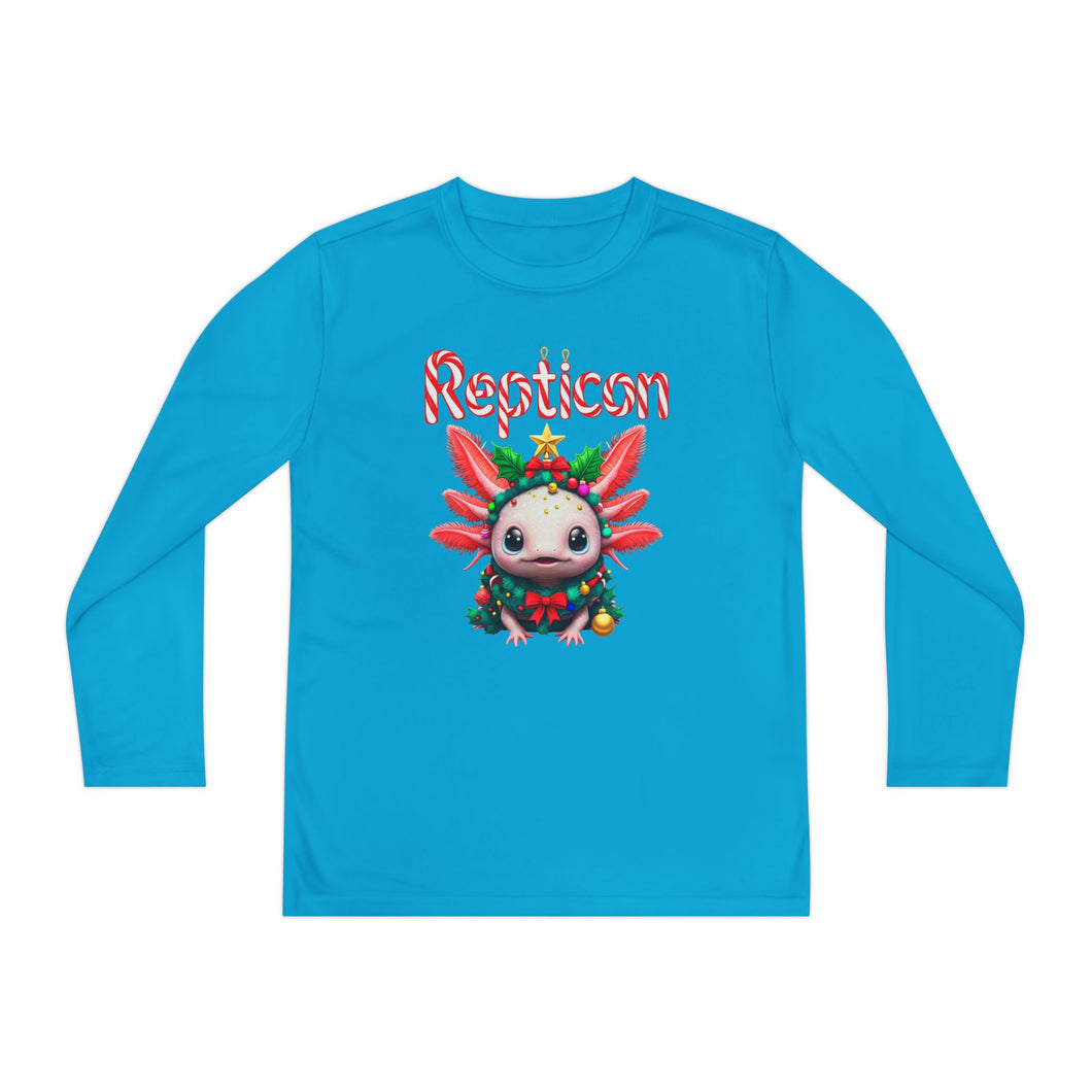 Repticon Youth Long Sleeve Competitor Tee w/ Axolotl Christmas Tree