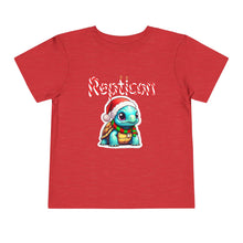 Load image into Gallery viewer, Repticon Toddler Short Sleeve Tee w/ Tortoise Santa
