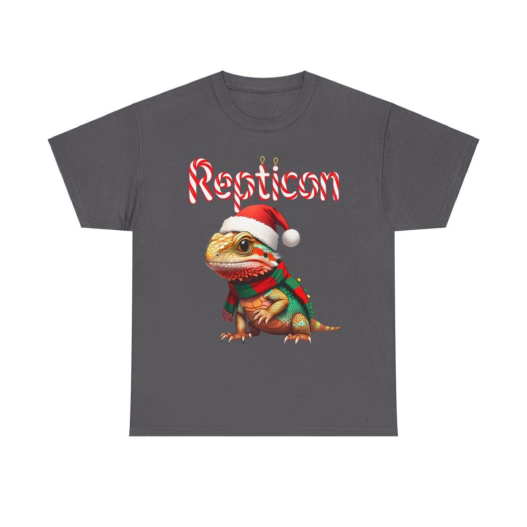 Repticon Unisex Heavy Cotton Tee w/ Bearded Dragon Santa