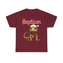 Load image into Gallery viewer, Repticon Unisex Heavy Cotton Tee w/ Lizard Santa
