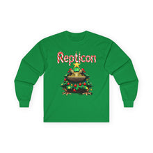Load image into Gallery viewer, Repticon Unisex Ultra Cotton Long Sleeve Tee w/ Toad Christmas Tree
