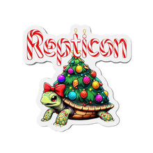 Load image into Gallery viewer, Repticon Die-Cut Magnets w/ Tortoise Christmas Tree
