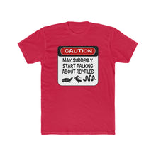 Load image into Gallery viewer, Repticon Men&#39;s Cotton Crew Tee - Humorous Reptiles Caution Sign
