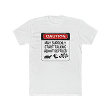 Load image into Gallery viewer, Repticon Men&#39;s Cotton Crew Tee - Humorous Reptiles Caution Sign
