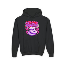 Load image into Gallery viewer, Repticon Youth Heavy Blend Hooded Sweatshirt w/ Valentine Snakes
