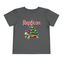 Load image into Gallery viewer, Repticon Toddler Short Sleeve Tee w/ Tortoise Christmas Tree
