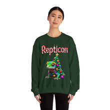Load image into Gallery viewer, Repticon Unisex Heavy Blend™ Crewneck Sweatshirt w/ Crested Gecko Christmas Tree
