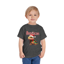 Load image into Gallery viewer, Repticon Toddler Short Sleeve Tee w/ Bearded Dragon Santa
