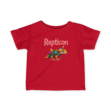 Load image into Gallery viewer, Repticon Infant Fine Jersey Tee w/ Crested Gecko Christmas Tree
