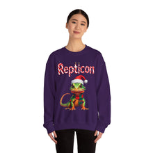 Load image into Gallery viewer, Repticon Unisex Heavy Blend™ Crewneck Sweatshirt w/ Lizard Santa
