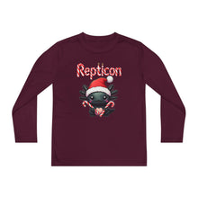 Load image into Gallery viewer, Repticon Youth Long Sleeve Competitor Tee w/ Axolotl Santa
