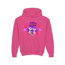 Load image into Gallery viewer, Repticon Youth Heavy Blend Hooded Sweatshirt w/ Valentine Crested Geckos
