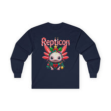 Load image into Gallery viewer, Repticon Unisex Ultra Cotton Long Sleeve Tee w/ Axolotl Christmas Tree
